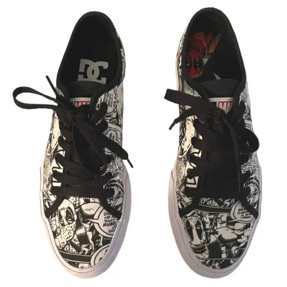 DC x Unisex Marvel Deadpool Manual Skater Shoes Men's Size 7.5 Women's size 9 - Picture 5 of 14